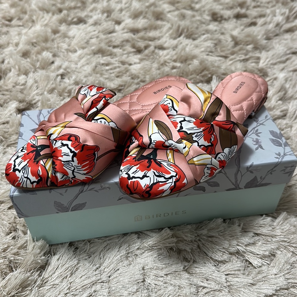 Birdies Songbird Peach Floral Slides - image 3